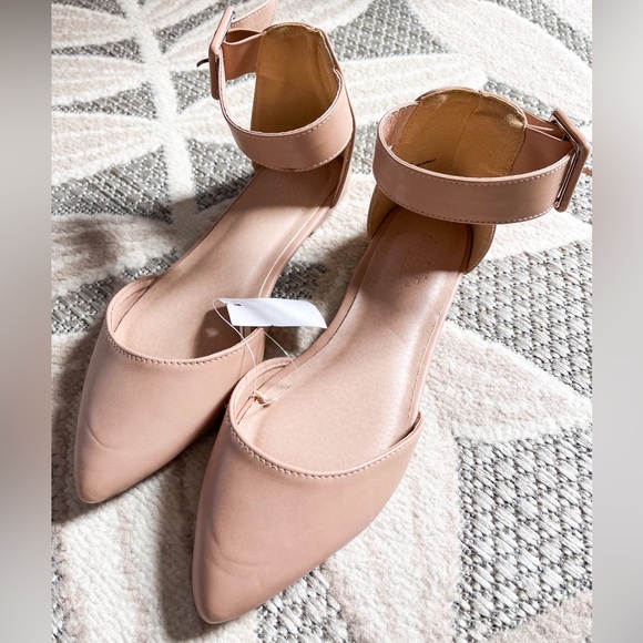 Charlotte Russe Shoes - NWT Beige Flats Ankle Strap